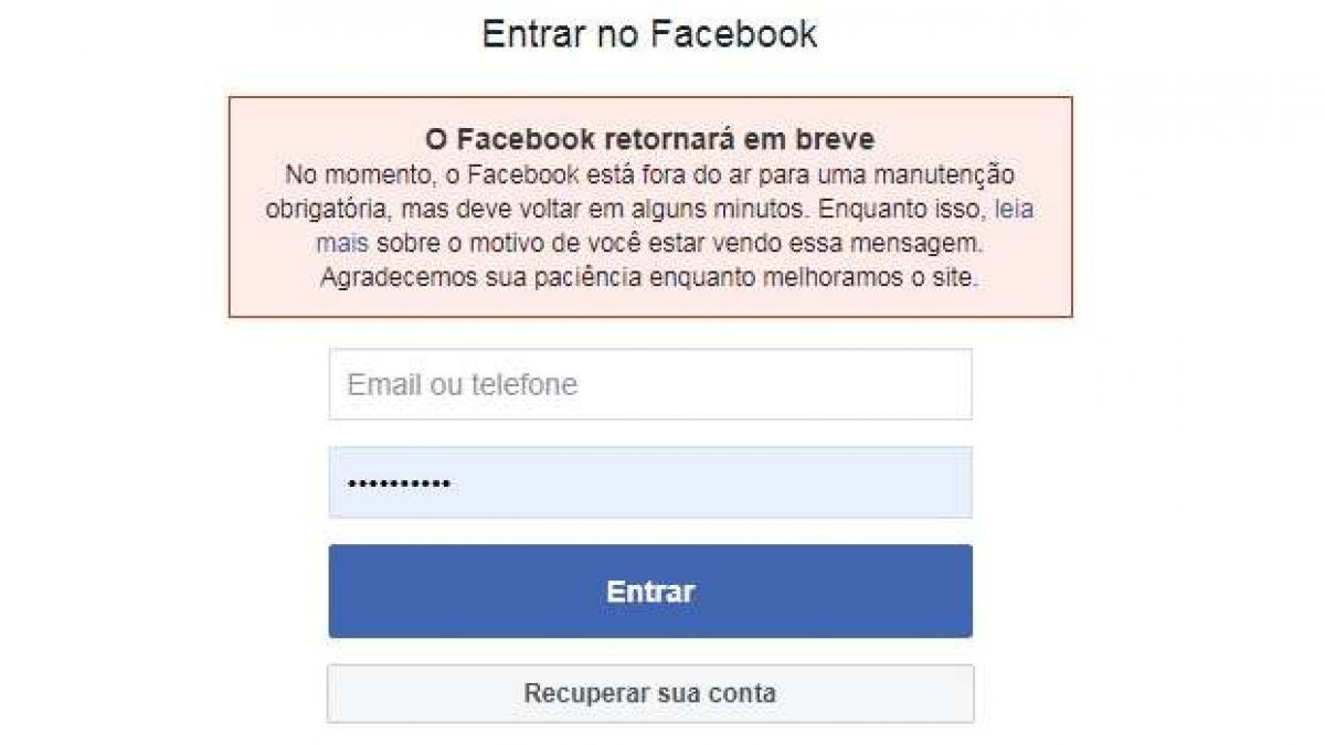 Facebook e Instagram ficam fora do ar; também há relatos de instabilidade  no WhatsApp