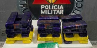 Polícia Militar apreende 39 barras de maconha e prende suspeito por tráfico em Sete Lagoas