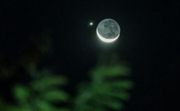 Fotógrafo de Sete Lagoas registra encontro da Lua com Vênus no céu da cidade