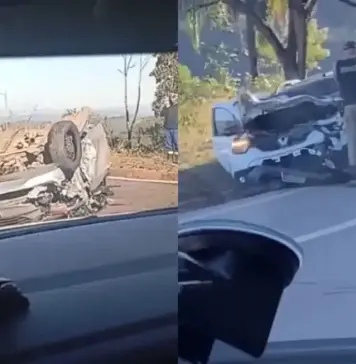 Motorista morre em grave acidente envolvendo dois carros e uma carreta na BR-356, em Itabirito