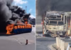 Coletivo pega fogo na manhã desta quarta-feira e mobiliza Bombeiros em BH