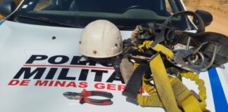 Dupla é presa em flagrante por tentativa de furto em torre de telefonia da Claro em Baldim