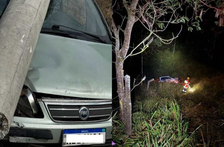 Motorista com sinais de embriaguez bate carro em poste em Ribeirão das Neves